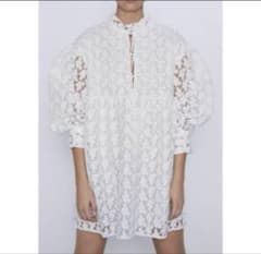 【試着のみ美品】ZARA レース　オーガンジー　ワンピース　チュニックのサムネイル