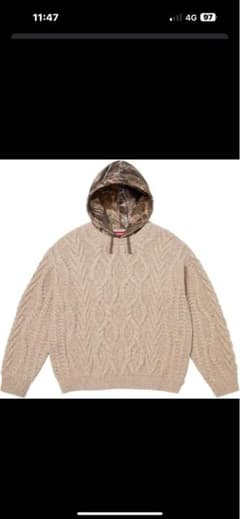 Supreme Cable Hooded Sweater Lサイズ - メルカリ