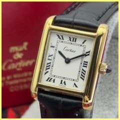 外装新品仕様 カルティエ ヴェルメイユ プレマストタンクSM 手巻時計