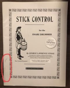 STICK CONTROL  スネア•ドラム教本のサムネイル