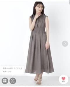 楊柳ジャガードシャーリングワンピースのサムネイル