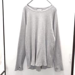 UNUSED ワッフル ロンT グレー y2k Mサイズ　日本製