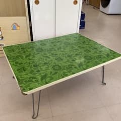 ☆ 昭和レトロ 折りたたみテーブル グリーン レトロポップ 座卓 家具