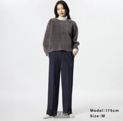 レディース　ワイドパンツ（紺色）のサムネイル