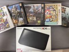 【箱付き】Nintendo 3DS LL 本体 ブラック カセットセットのサムネイル