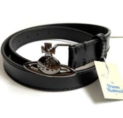 【未使用】Vivienne Westwood ＊オーブバックル レザーベルト 黒