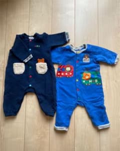 ミキハウス　ホットビスケッツ　ロンパース 70 ２枚セットのサムネイル