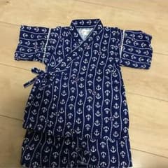 美品☆甚平/マリン/イカリ柄/90センチのサムネイル