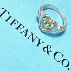 美品】8号 ティファニー ハート リボン コンビ リング 925/750 - メルカリ
