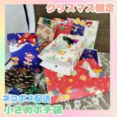 61 クリスマス マチ袋 ポチ袋 包装 ラッピング サンタ トナカイ リボン付きのサムネイル