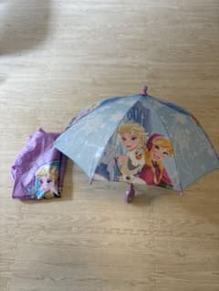 [US Exclusive] Frozen Raincoat & Umbrella 2-Piece Set (Kids M)