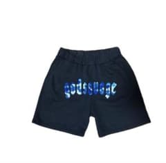 godsavage ロゴプリント ブラックショートパンツのサムネイル