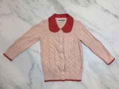 ami amie カーディガン ピンク×レッド　85cmのサムネイル