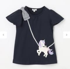 【新品タグ付き】エニィファム ユニコーンモチーフ Tシャツ ネイビー 120のサムネイル