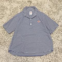 美品】DANTON ラウンドカラー プルオーバーシャツ ギンガムチェック 42