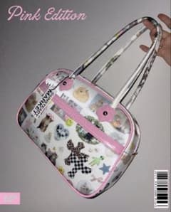 unsteadymarket コラージュトートバッグ ハンドバッグ ピンク