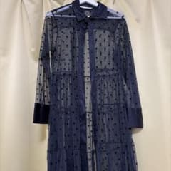 ZARA ブラック ドット柄 シースルーワンピース XSのサムネイル