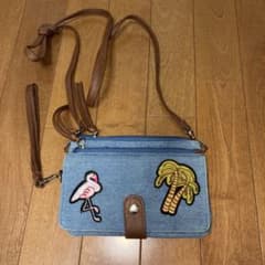フラミンゴ デニム ショルダーバッグ　財布　アメリカのサムネイル