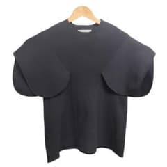 美品 ヘイヴ ペタルニット 半袖 リブニット トップス F ブラック