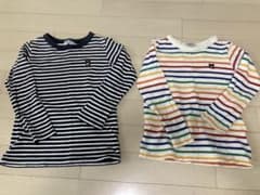 ミキハウスダブルビー　ボーダー長袖Tシャツ１１０　２枚セットのサムネイル