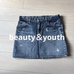 BEAUTY&YOUTH デニム ミニスカート ダメージ加工　サイズMのサムネイル
