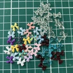 ネイルパーツ リボン まとめ売り クリア パステルカラー