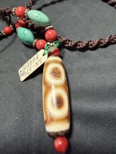 秘蔵天珠‼️西蔵老礦古代伝承三眼天珠紐ネックレス - メルカリ