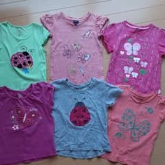チョウチョ　てんとう虫　可愛いTシャツ6枚のサムネイル