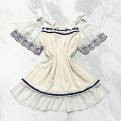 axes femme♡オフショルミニワンピ 森ガール 姫 y2k ロリィタ 平成