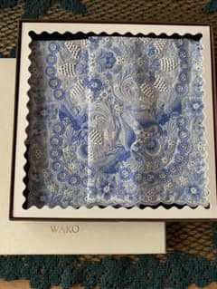 WAKO 銀座和光 汕頭ハンカチ ブルー系 WAKO 銀座和光 汕頭ハンカチ ブルー系 - メルカリ
