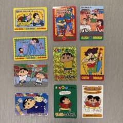 当時物】クレヨンしんちゃん レトロカード9枚シール1枚セット 1993年製
