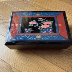 花鳥柄 オルゴール付き ジュエリーボックス アクセサリーケース　昭和レトロのサムネイル