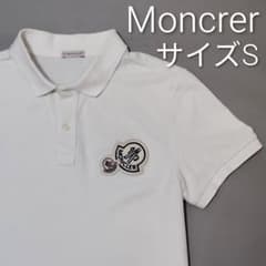 MONCLER ダブルワッペン ポロシャツ ホワイト - メルカリ