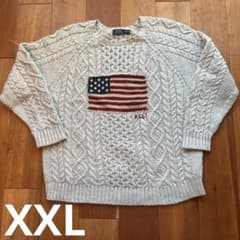 XXL POLO RALPH LAUREN アランニットフラッグセーター 星条旗 - メルカリ