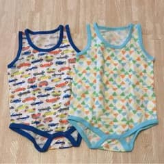 値下げ＊肌着 未使用 2枚組 ロンパース型 90のサムネイル