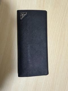 新品】保証書IC内蔵 PRADAサフィアーノレザー 長財布黒トライアングル 