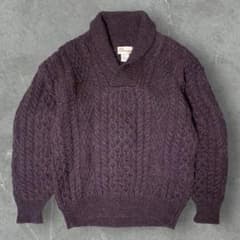 90s/UK製】North Country ショールカラー ケーブル編みニット - メルカリ