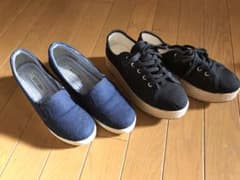レディースヒール付スニーカー2足のサムネイル