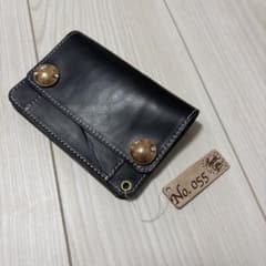 No.055 3層ミドルトラッカーウォレット ホースバット茶芯 古銭コンチョ No.055 3層ミドルトラッカーウォレット ホースバット茶芯 古銭コンチョ