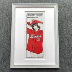 【F4号】江口寿史 【野球女子】肉筆/表裏サイン有/油彩/アクリル/額縁/額装 F4号】手描き油彩 江口寿史 手書き【野球女子】肉筆/直筆/表裏