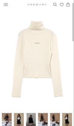 andmary Mary turtle knit tops ivory - メルカリ