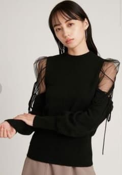snidel スナイデル　シースルーショルダーニット ブラックのサムネイル