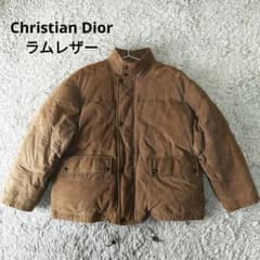 羊革】Christian Dior ダウンジャケット 裏地総柄 ブラウン ラム 