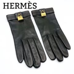 HERMES エルメス レザー グローブ コンスタンス＆ケリー ダーク  
