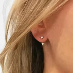 14k ゴールドピアス　2連　ジルコン　スタッドピアスのサムネイル