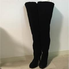 ニーハイブーツ黒 未使用のサムネイル
