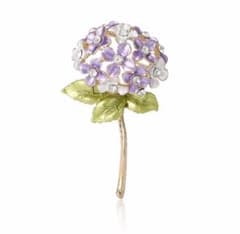 一輪の紫陽花ブローチ　パープル　梅雨　あじさい　hydrangea　ギフト