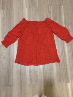 LOLA LIZA オフショルダー ブラウス レッド 36のサムネイル