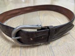 SartoriaPisthes イタリア製 クロコ型押し レザーベルト ブラウンのサムネイル