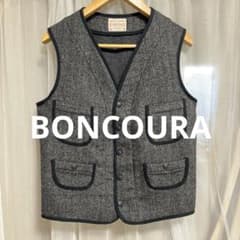 値下げ 美品BONCOURAボンクラ パイピングベスト ヴィンテージ グレー36 